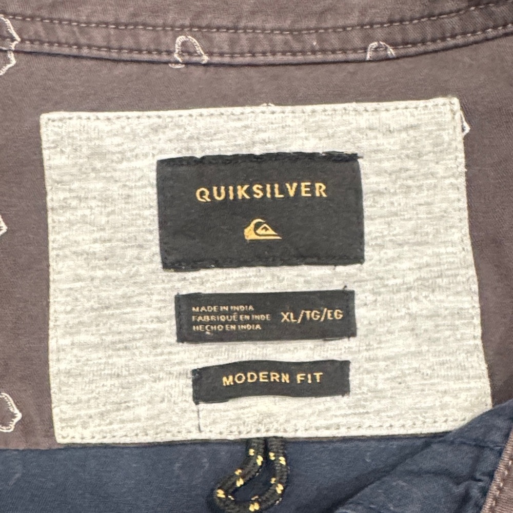 Quiksilver Navy Blue Patterned Men's Shirt - Picture 2 of 5